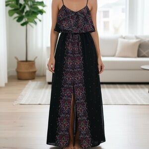 Japna sleeveless flutter maxi dress front slit m